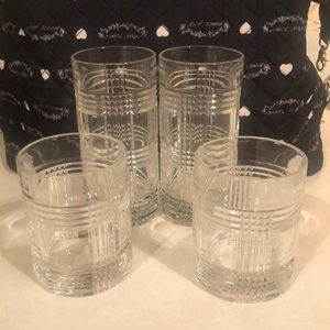 Crystal glasses, heavy cut glass. Set of 4, $25.00